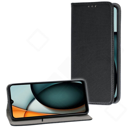 Bookcase Basic Magnetic für Xiaomi Redmi A3 – Schwarze PU Leder Hülle mit Kartenfach