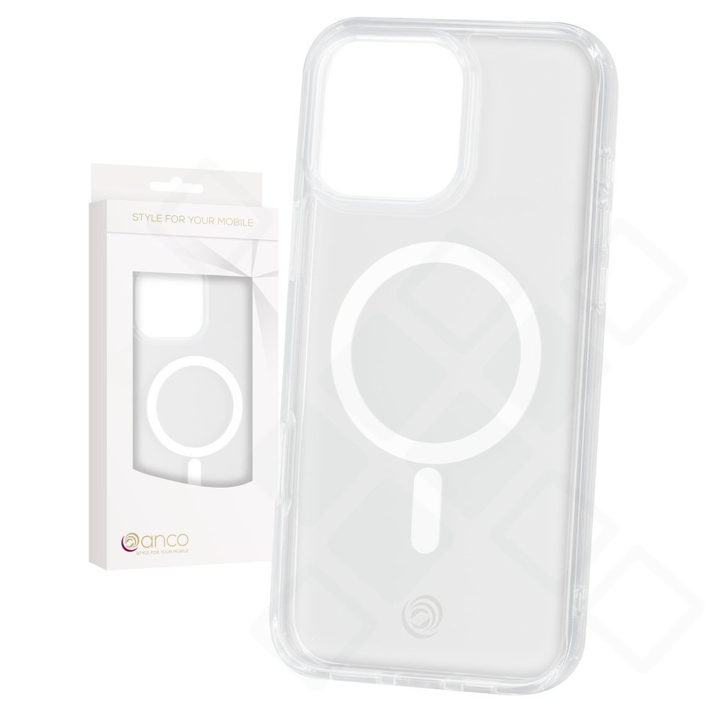 anco Magnetic Case – MagSafe-kompatibles Hybrid-Backcover (PC & TPU) mit verstärkten Anti-Shock-Kanten in Slim Design für Apple iPhone 16 Pro Max – Crystal
