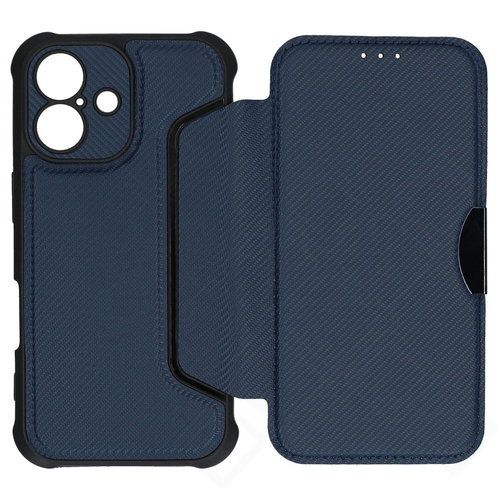 anco Bookcase Carbon Look für Apple iPhone 16 – Schwarz