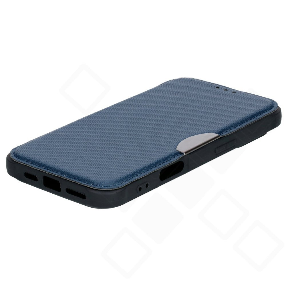 anco Bookcase Carbon Look für iPhone 16 Pro – Hülle mit Kartenfach