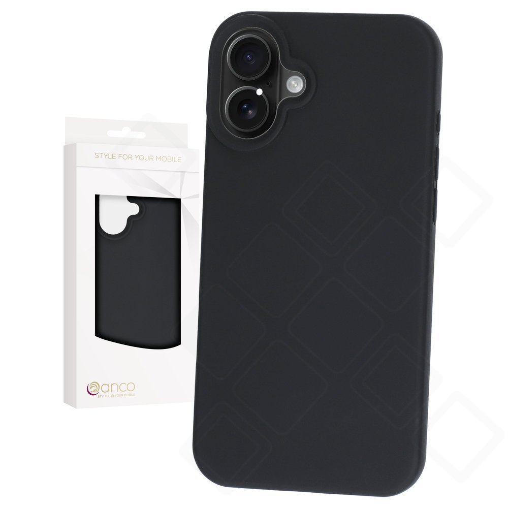 anco Liquid Silicone Case für Apple iPhone 16 Plus – Schwarz
