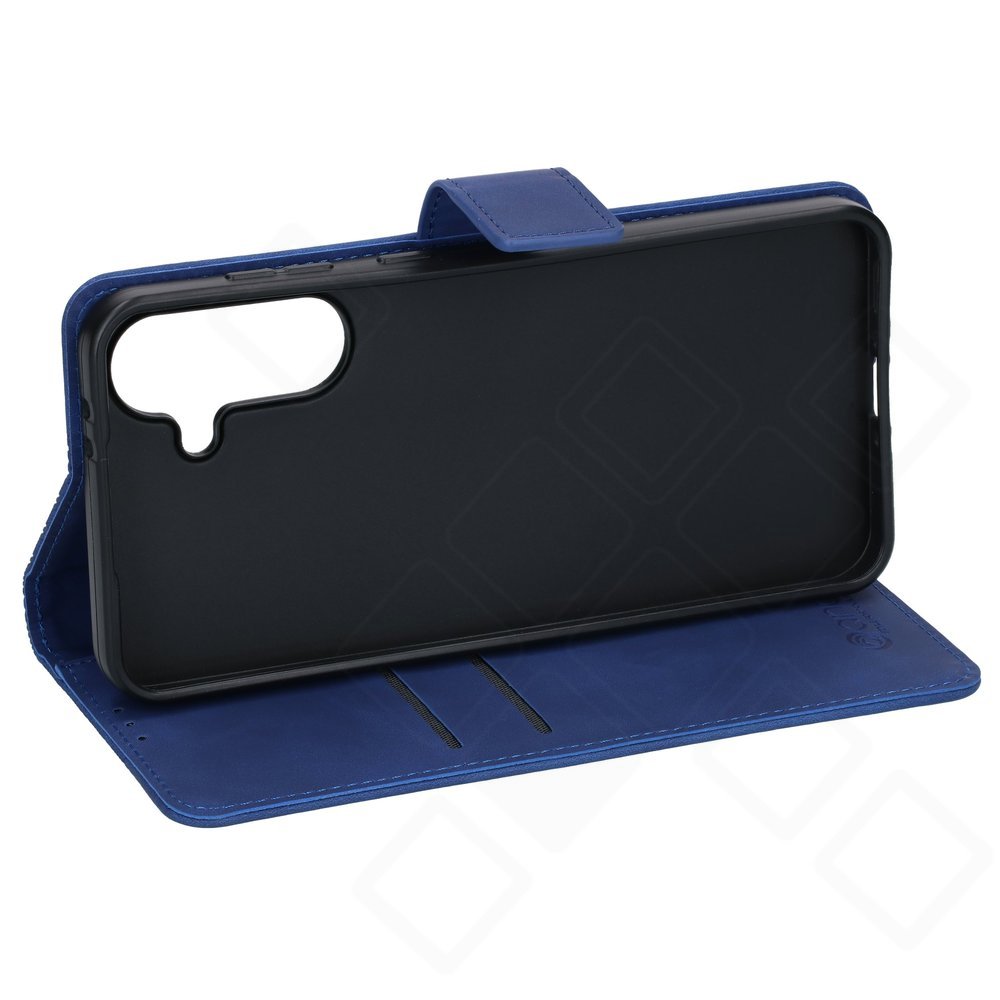 anco Bookcase Geometric für Samsung Galaxy A56 5G – PU Leder Hülle mit Kartenfach Blau