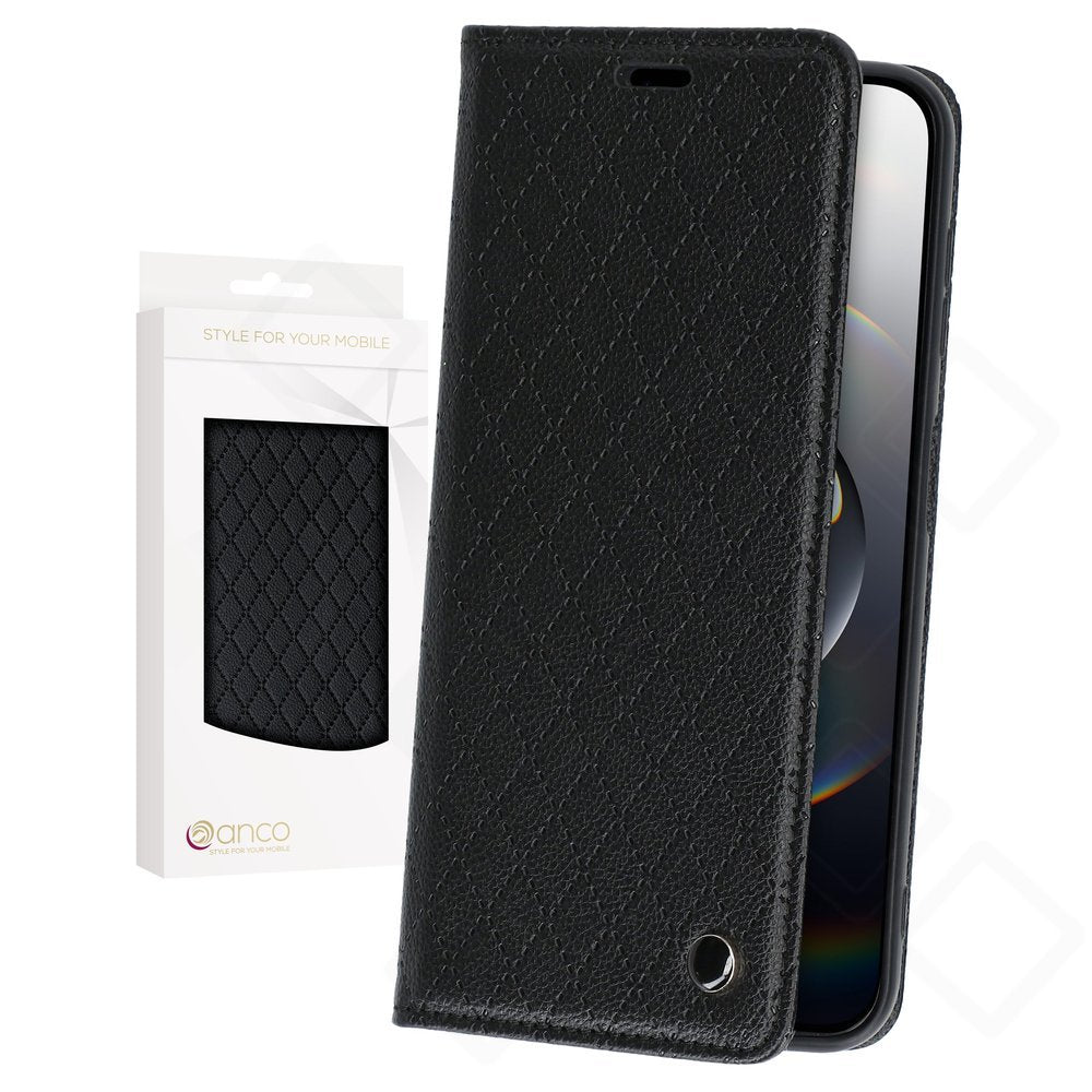 anco Magnetic Bookcase Hülle für Apple iPhone 16e / 17e – PU Leder Case mit Kartenfach