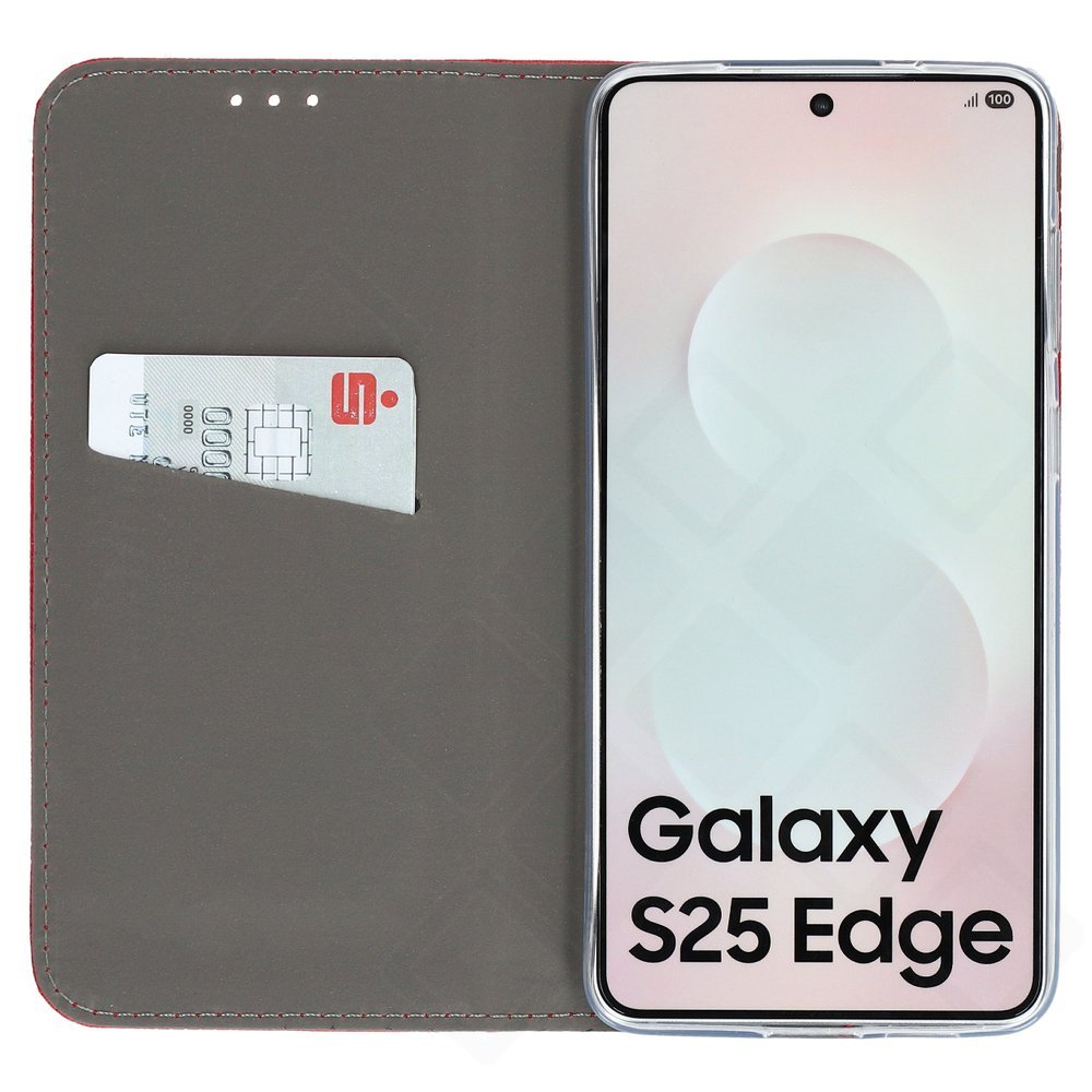 anco Bookcase Basic Magnetic für Samsung Galaxy S25 Edge – PU Leder Hülle mit Kartenfach