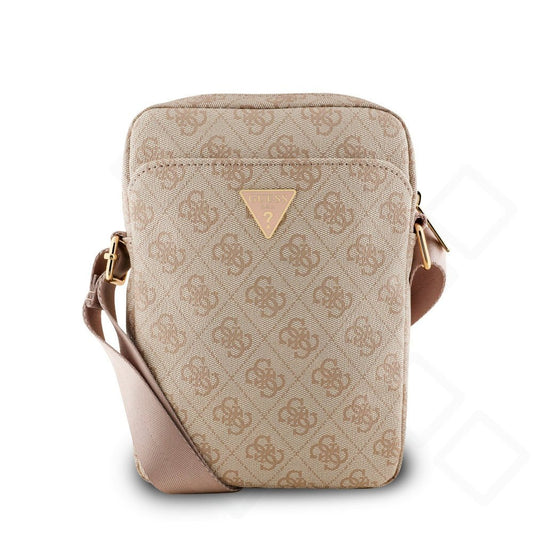 Guess PU 4G Triangle Logo Bag 8 Zoll | Handy-Umhängetasche Rosa & Schwarz