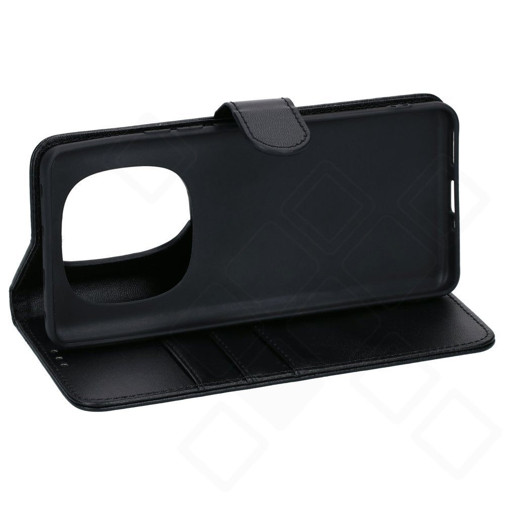 anco Basic Bookcase für Xiaomi Redmi Note 14 Pro / 14 Pro+ 5G – PU Leder Hülle mit Kartenfach – Schwarz