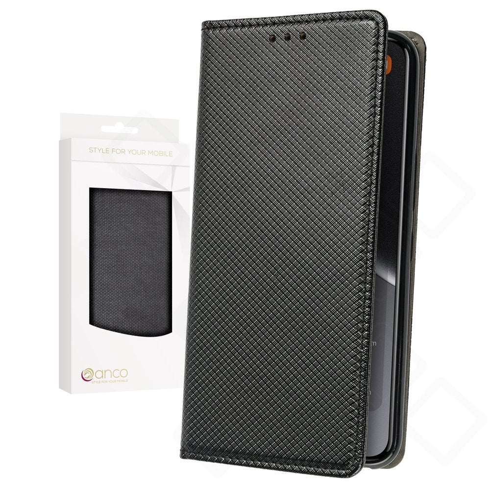 anco Bookcase Basic Magnetic für Xiaomi 15 Ultra – PU Leder Hülle mit Kartenfach Schwarz