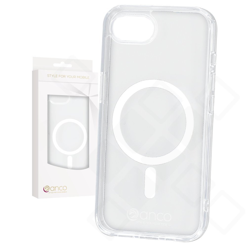 anco Magnetic Case – MagSafe-kompatibles Schlankes Crystal-Backcover (PC+TPU) mit verstärkten Stoßkanten für Apple iPhone 16e & iPhone 17e – Crystal