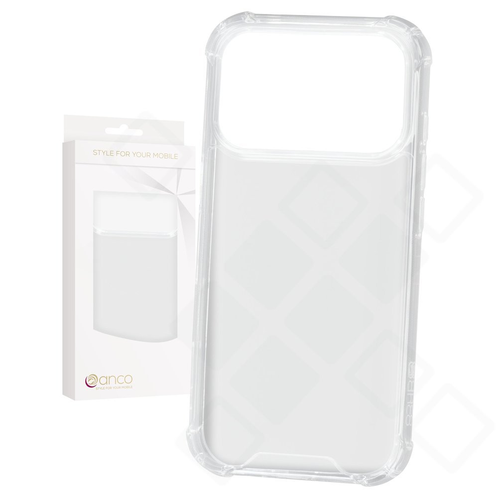 anco Protect Case – Transparente TPU-Schutzhülle (1,5 mm) mit verstärkten Kanten & dezentem anco Logo für Apple iPhone 17 Pro & iPhone 18 Pro