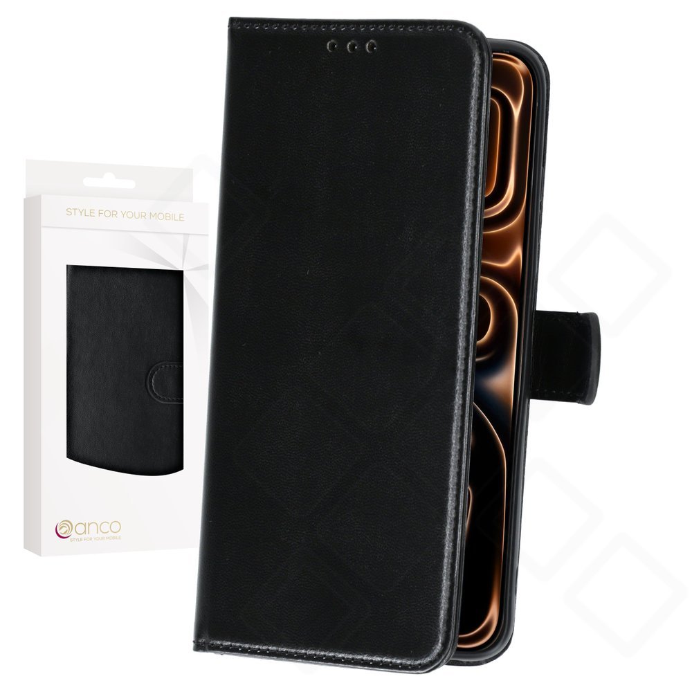 iPhone 17 Pro Max Bookcase Hülle mit Kartenfach – anco Basic Klapphülle aus PU Leder