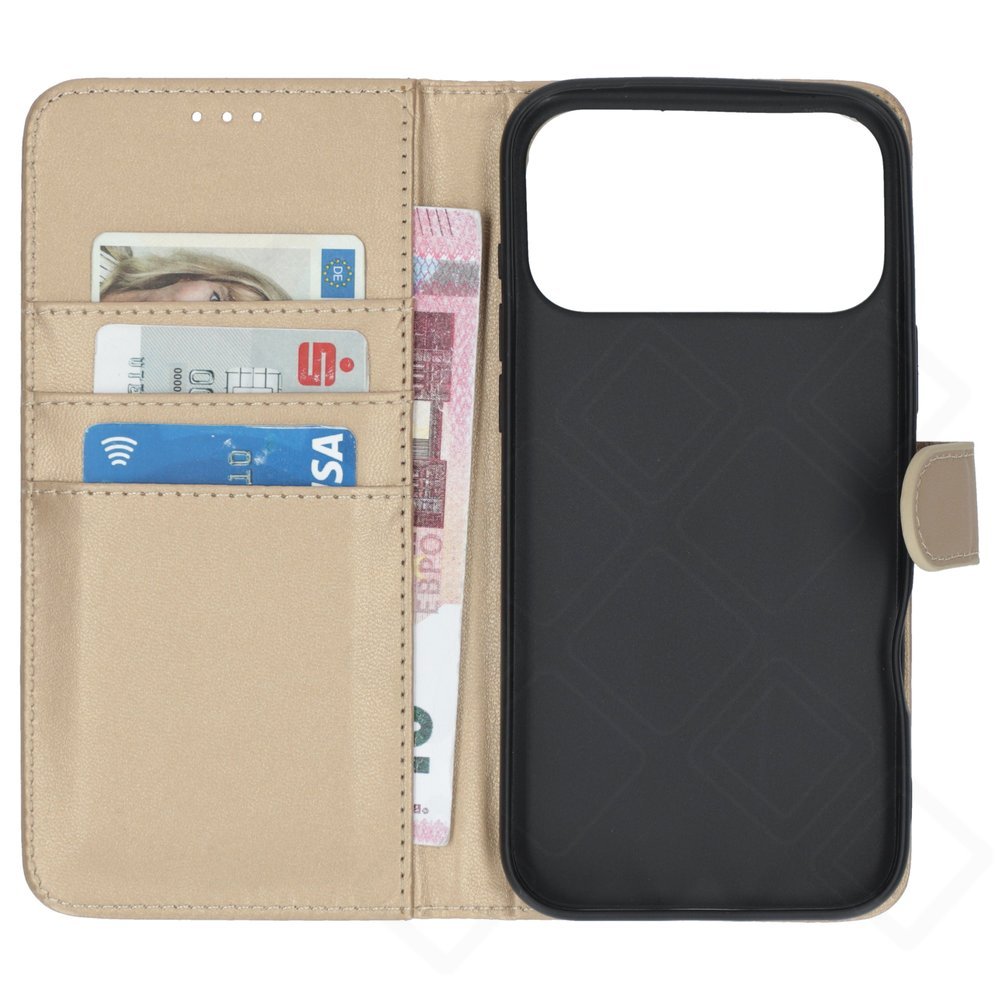 iPhone 17 Pro Max Bookcase Hülle mit Kartenfach – anco Basic Klapphülle aus PU Leder