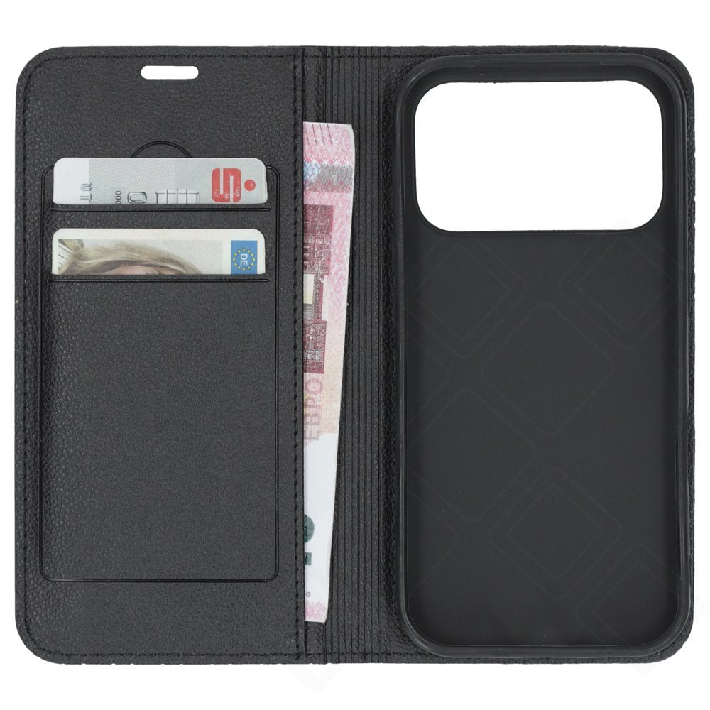 anco Bookcase Style Magnetic für Apple iPhone 17 Pro – Handyhülle Klapphülle mit Kartenfach Schwarz