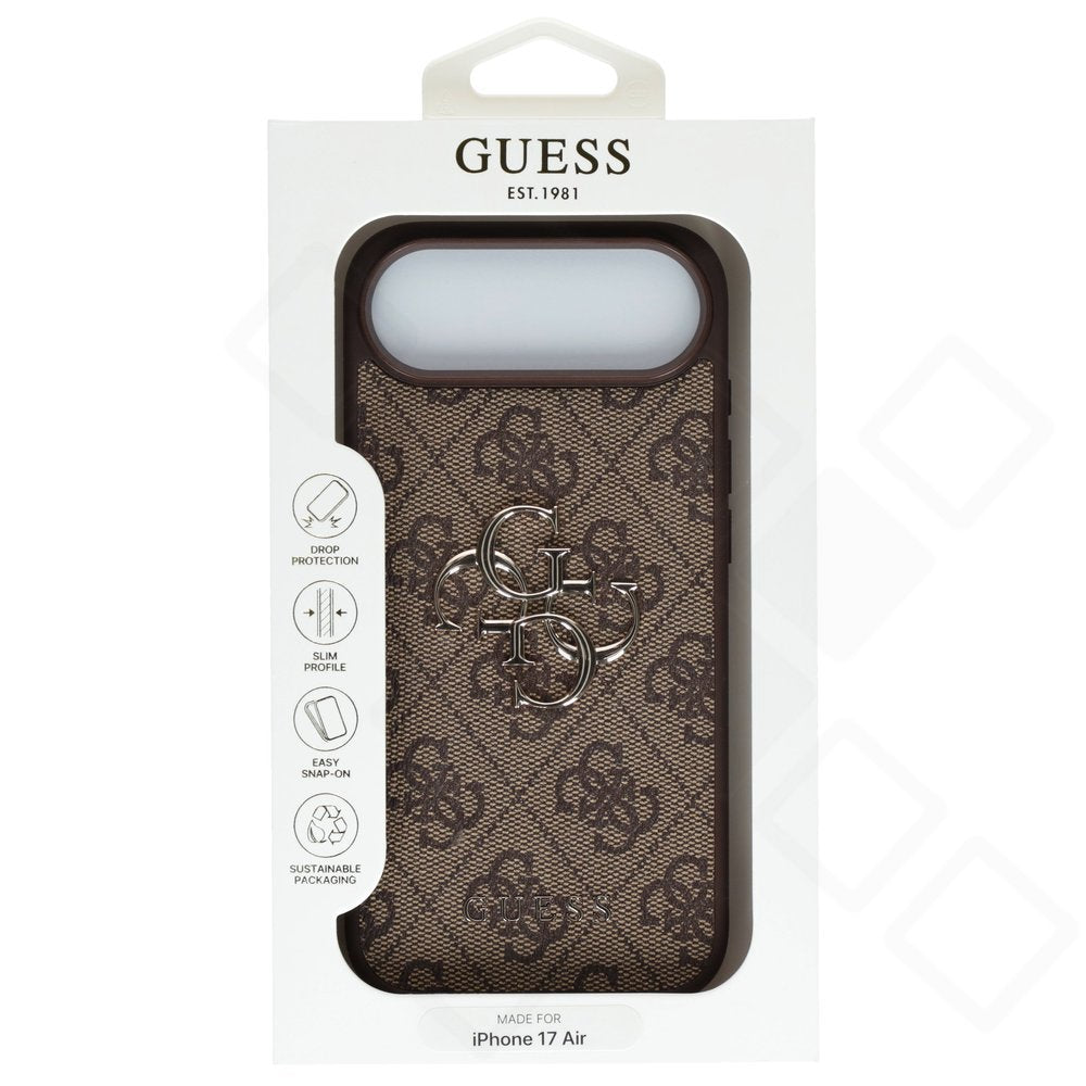 iPhone Air Hülle | Guess PU 4G Metal Logo Case Schwarz & Braun
