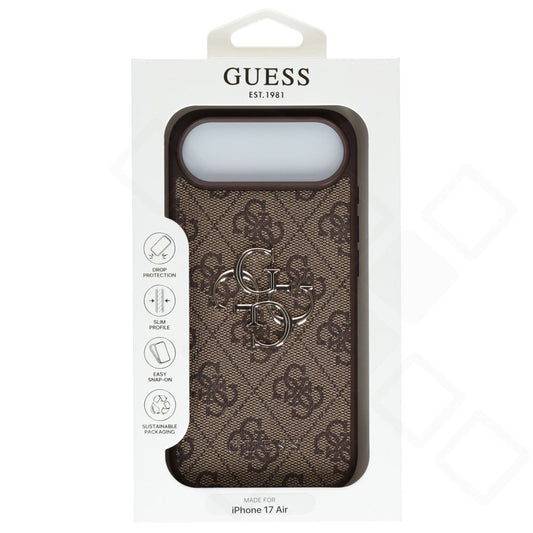 iPhone Air Hülle | Guess PU 4G Metal Logo Case Schwarz & Braun