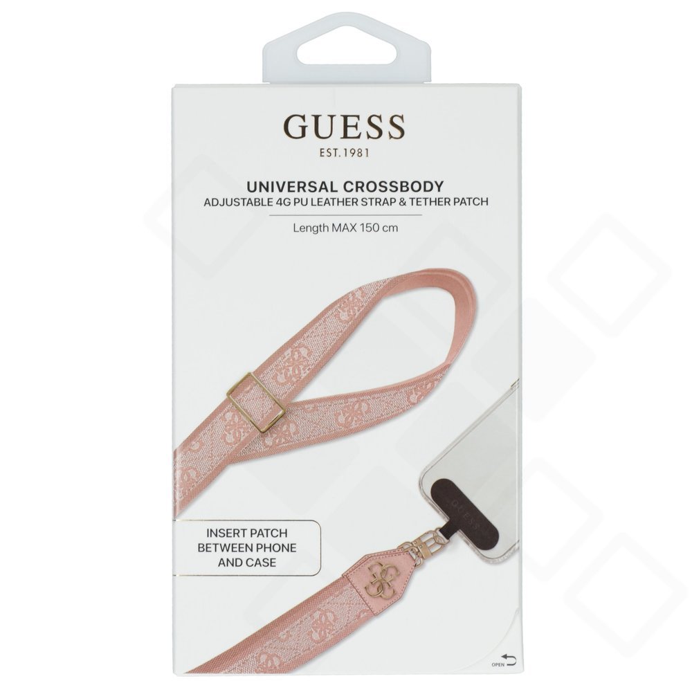 Guess Crossbody Strap PU 4G Metal Logo | Handykette Universal Rosa, Schwarz & Braun