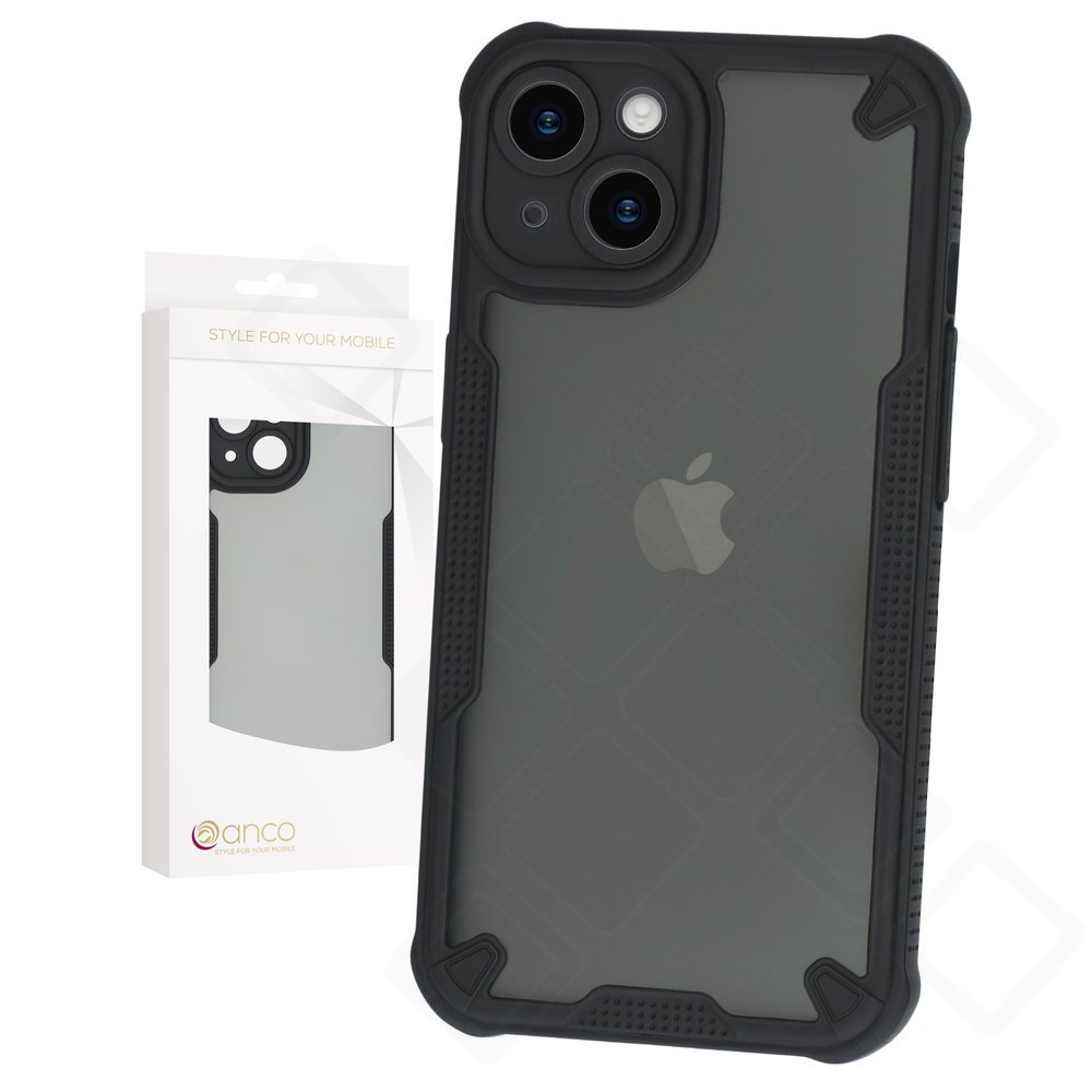 anco Protect Case iPhone 14 – Stoßfeste Hülle mit Grip & Kameraschutz | Matt Schwarz