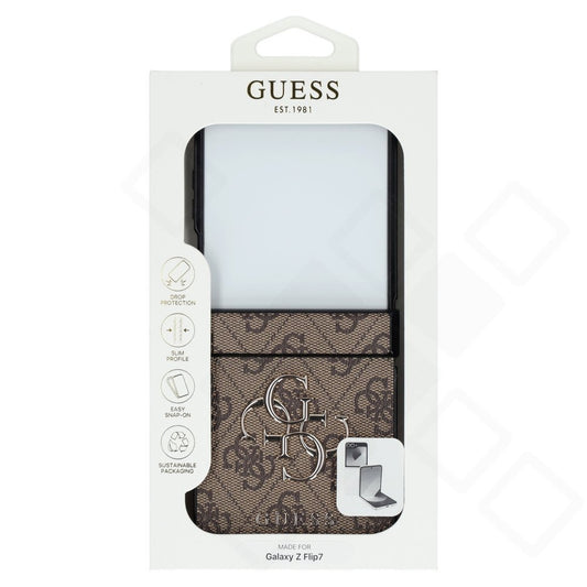 Samsung Galaxy Z Flip7 Hülle | Guess Big 4G Logo Classic Case Öko-Leder