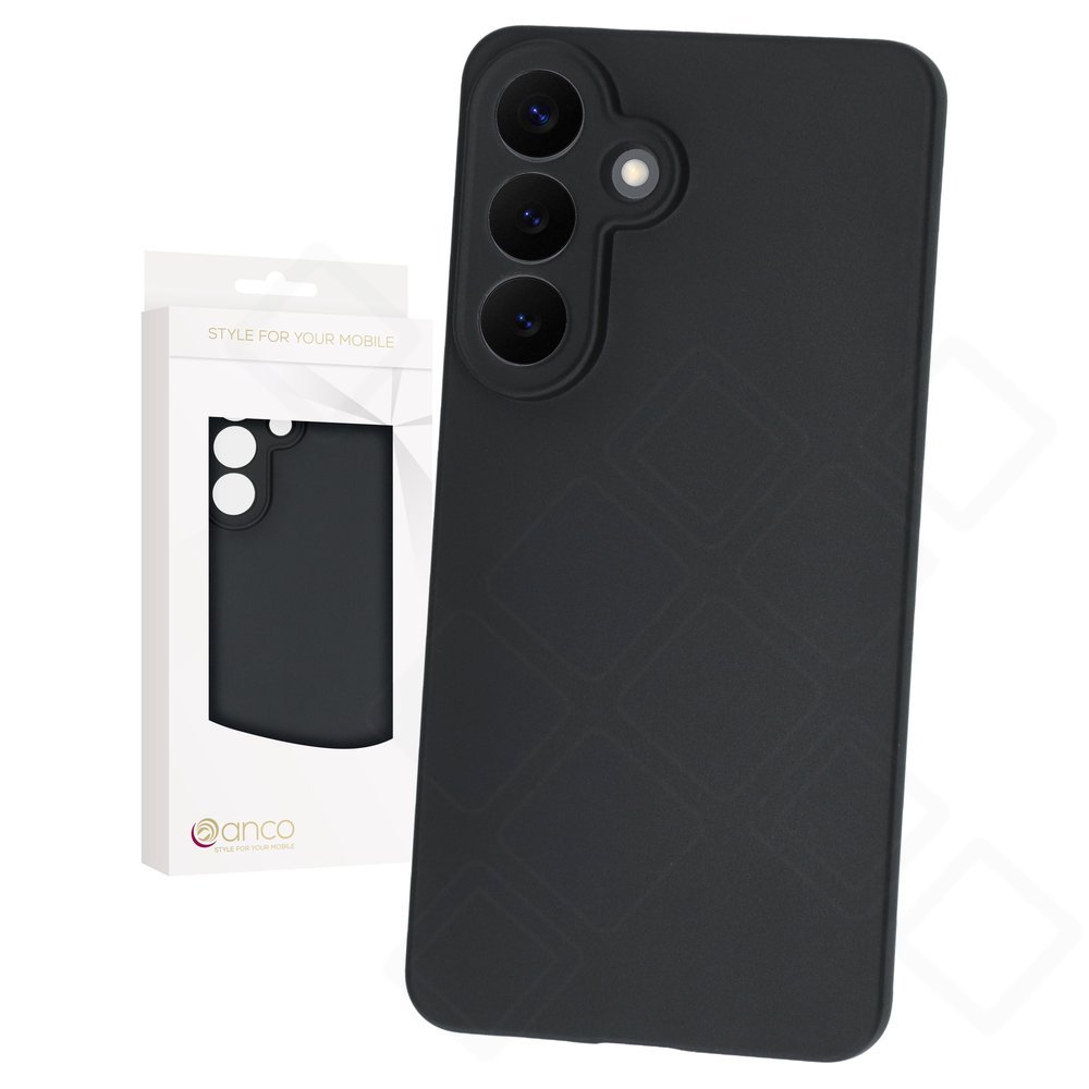 anco Dark Case – Matt-schwarze TPU-Schutzhülle mit Anti-Rutsch-Grip für Samsung Galaxy S26+