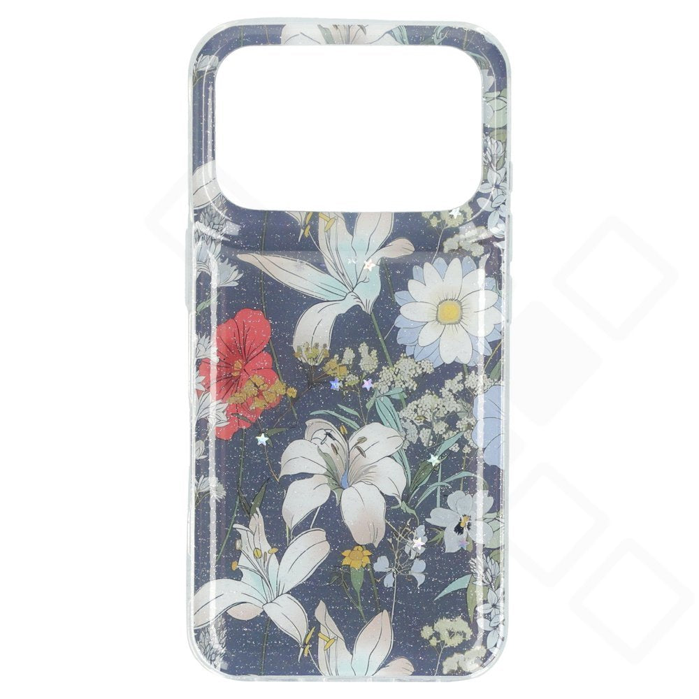 iPhone 17 Pro Blumen Hülle – anco Flower Case TPU Schutzhülle Blau