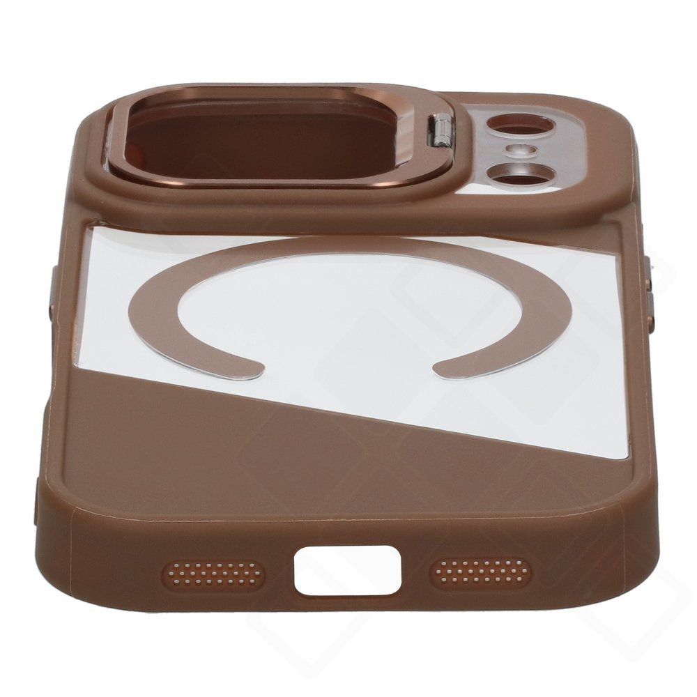 iPhone 17 Pro MagSafe Hülle Braun – anco Magnetic Fusion Case mit Kameraständer