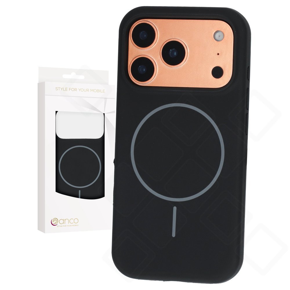 anco Magnet Liquid Silicone Case mit MagSafe für Apple iPhone 17 Pro – Schwarz