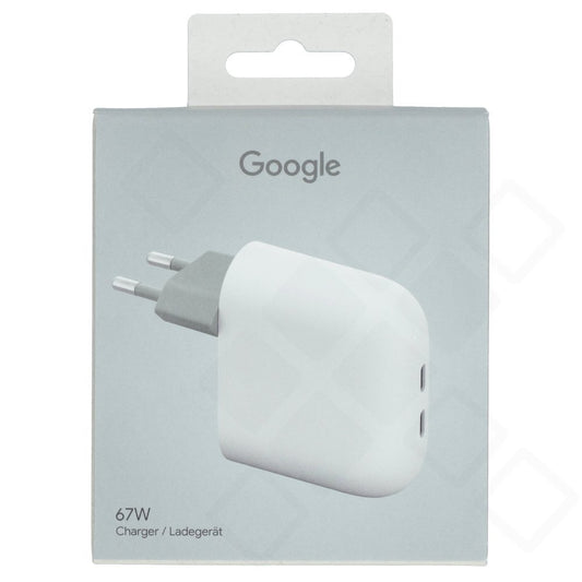 Google Dual USB-C Ladegerät 67W – Schnellladegerät mit 2 Ports