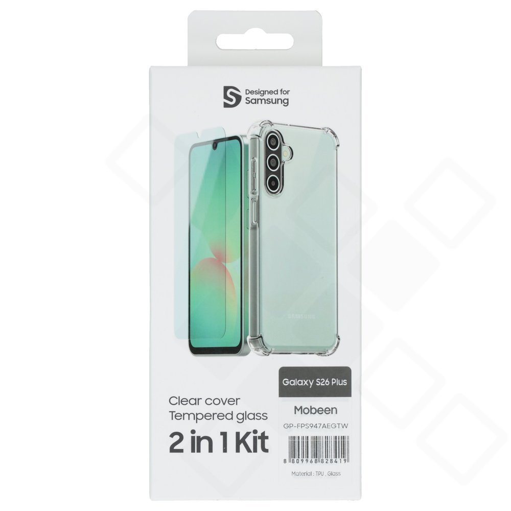Samsung Galaxy S26+ Hülle mit Panzerglas – Mobeen Clear Cover Set