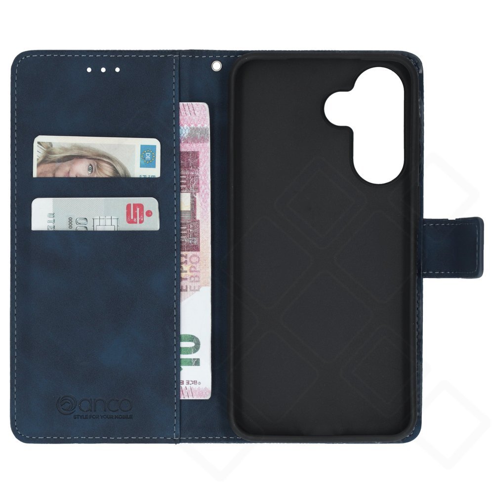 anco Bookcase Geometric Schutzhülle aus PU-Leder für Samsung Galaxy A37 5G (SM-A376B)