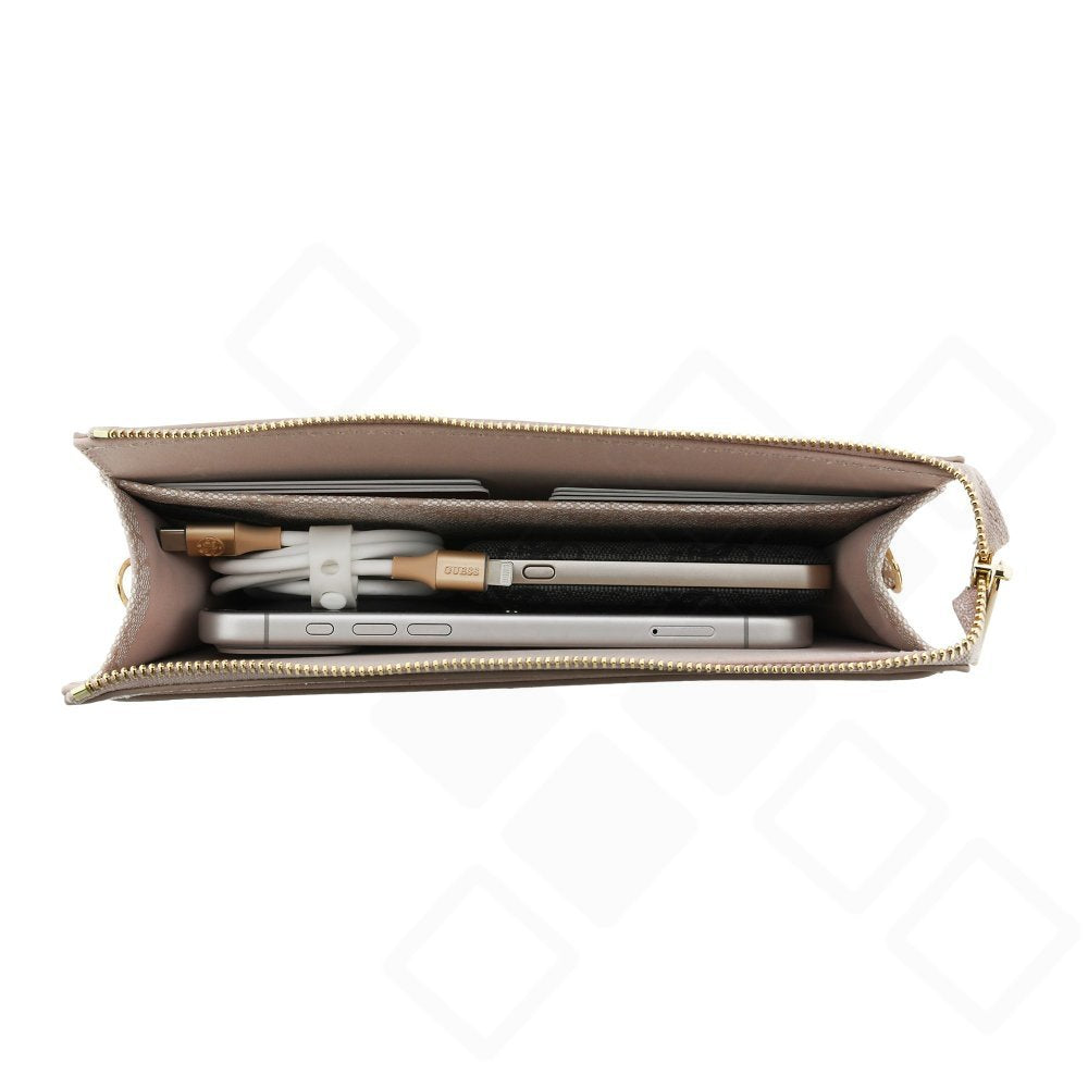 Guess PU 4G Metal Logo Phone Bag – Universelle Smartphone-Tasche mit zwei Tragegurten