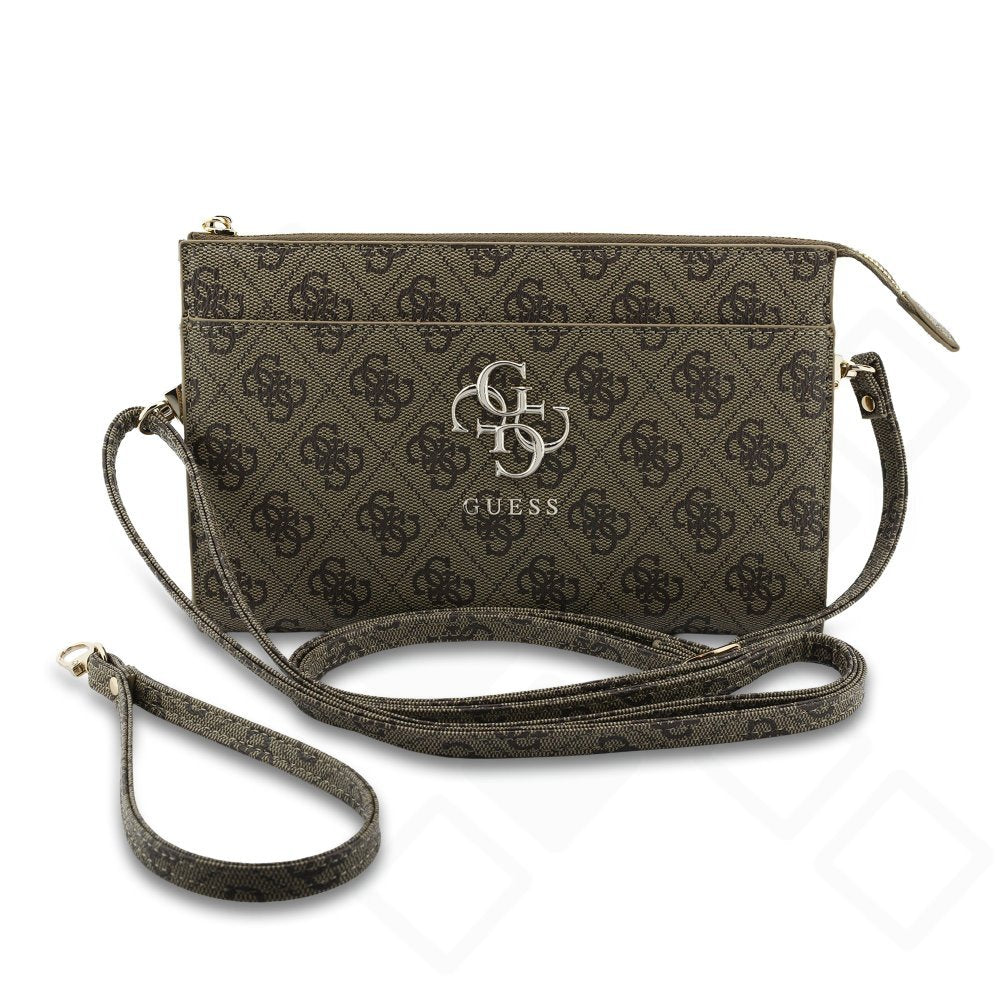 Guess PU 4G Metal Logo Phone Bag – Universelle Smartphone-Tasche mit zwei Tragegurten