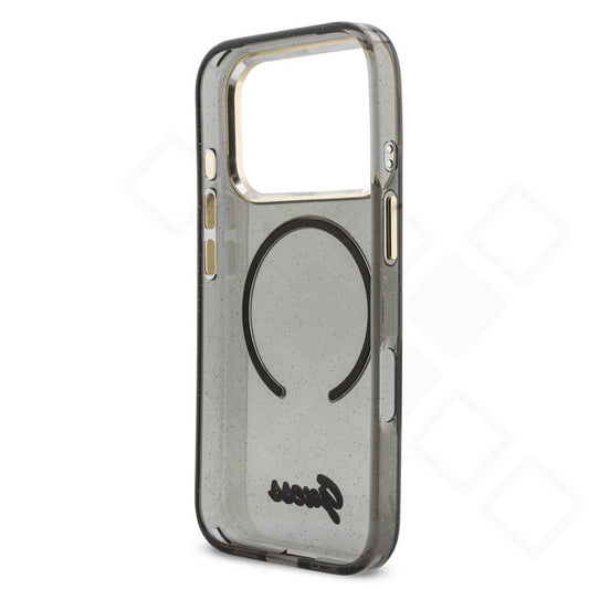 Guess IML Glitter Script Strap MagSafe Case für iPhone 17 Pro