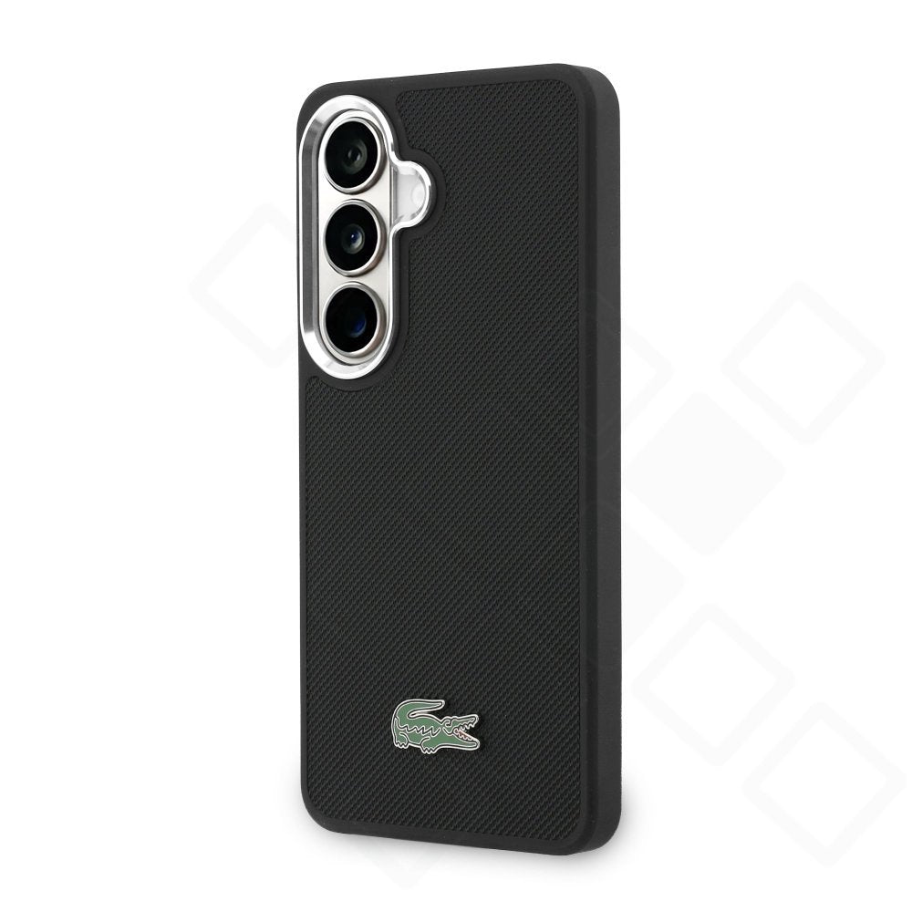 Lacoste Wrap Petit Piqué PVC Case für Samsung Galaxy S26 – Schwarz – Detailansicht 2