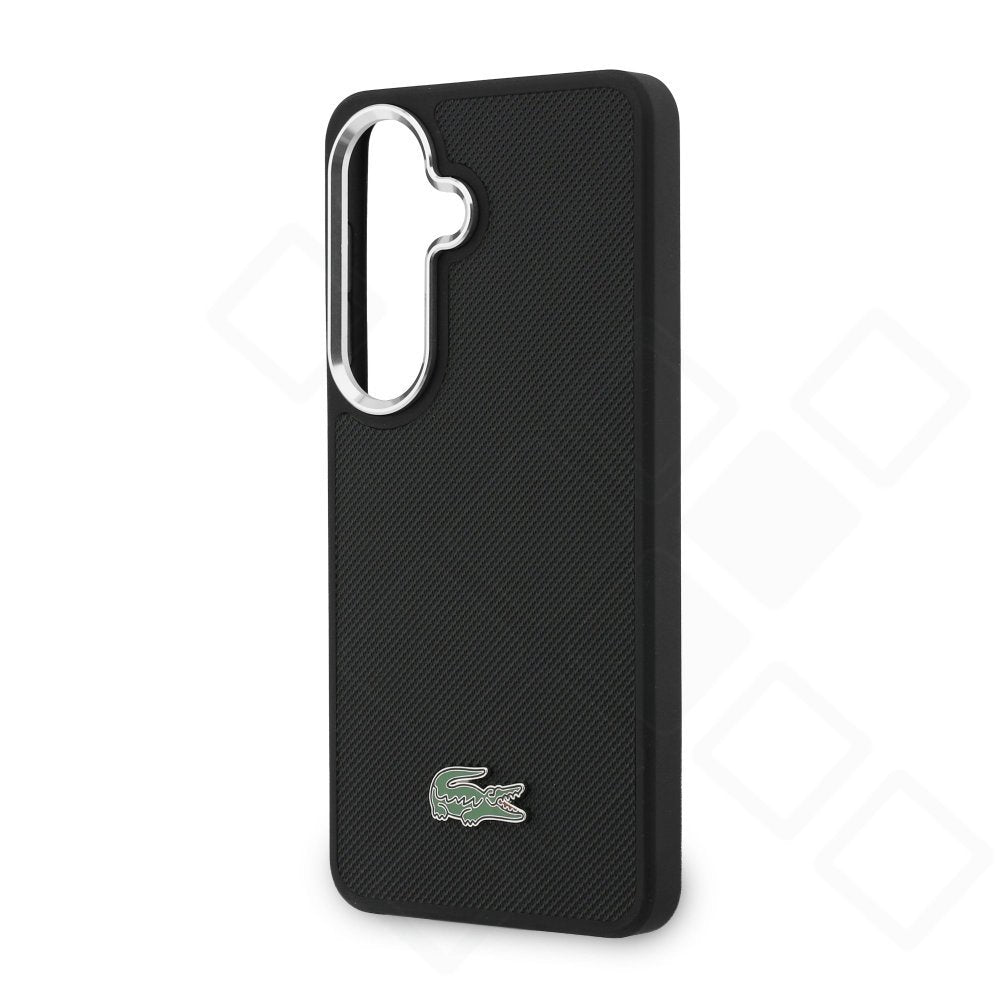 Lacoste Wrap Petit Piqué PVC Case für Samsung Galaxy S26 – Schwarz – Detailansicht 7