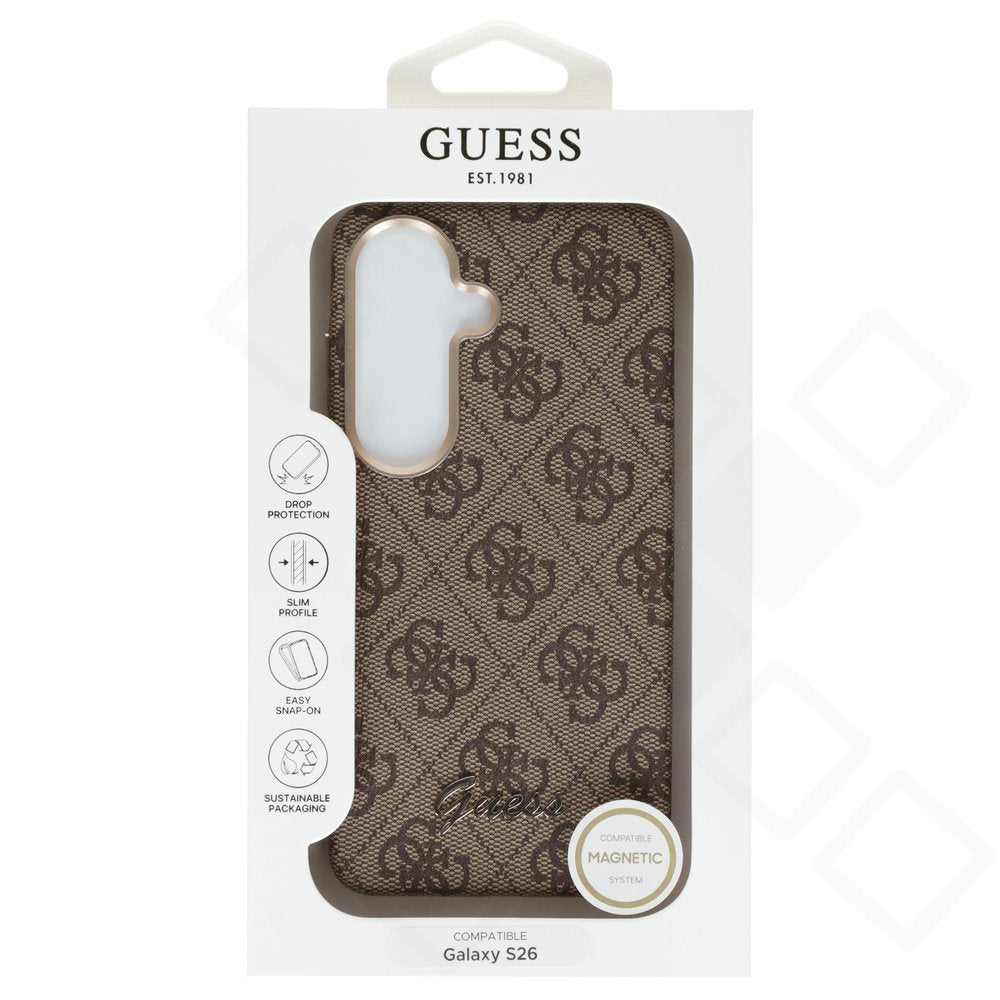 Guess PU 4G Script Metal Logo Magnetic Case – Galaxy S26 | Braun