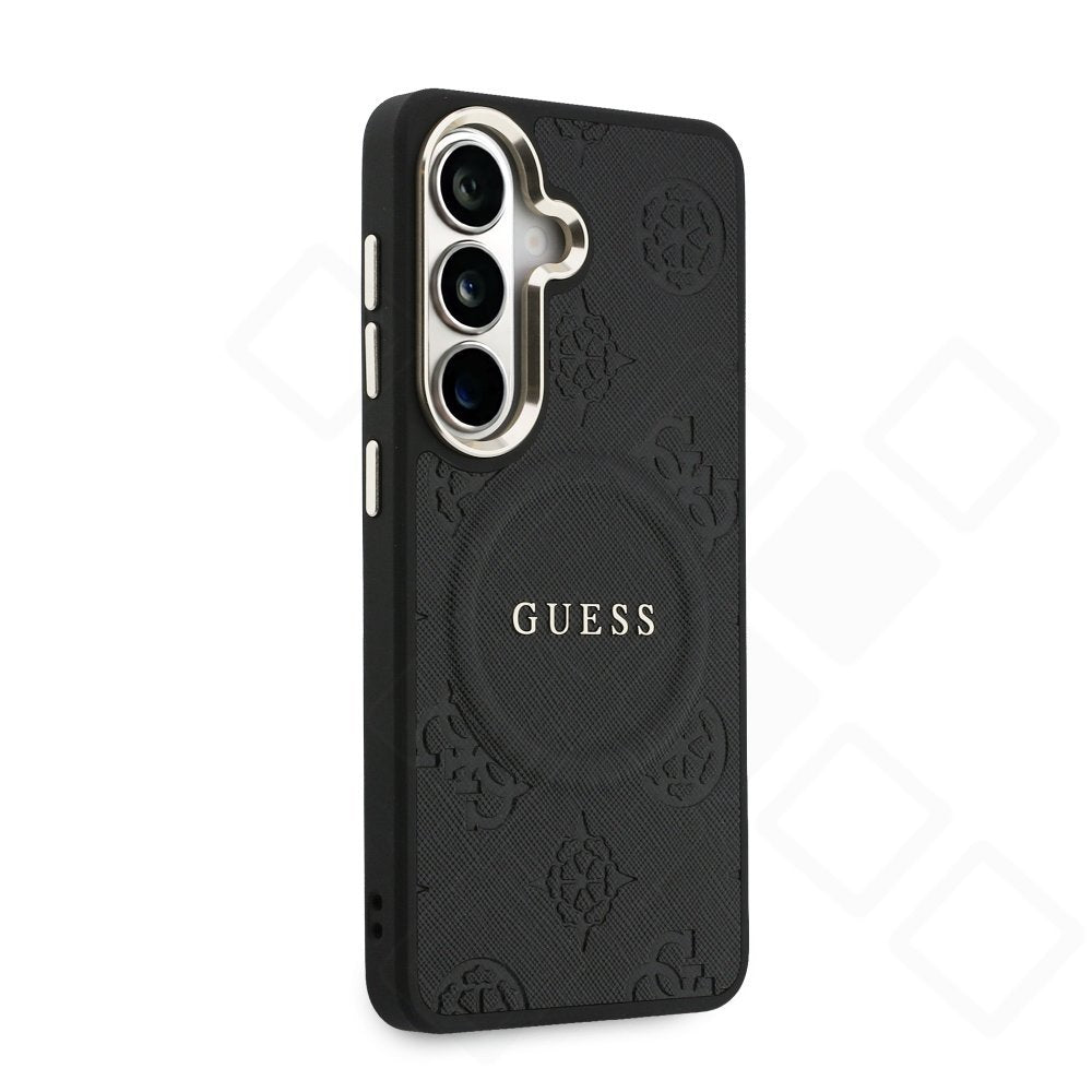 Guess PU Leather Peony Magnetic Case – Galaxy S26 | Schwarz & Pink