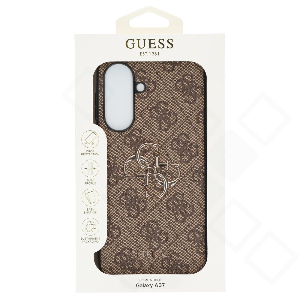 Guess PU 4G Metal Logo Case für Samsung Galaxy A37 5G – Premium Schutzhülle – Braun