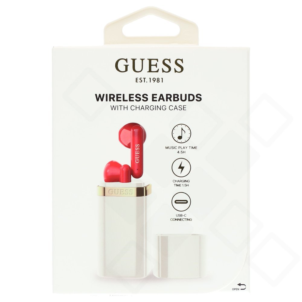 Guess Lipstick Shape TWS Wireless Earphones Weiß – Kabellose Bluetooth In-Ear Kopfhörer mit Ladecase