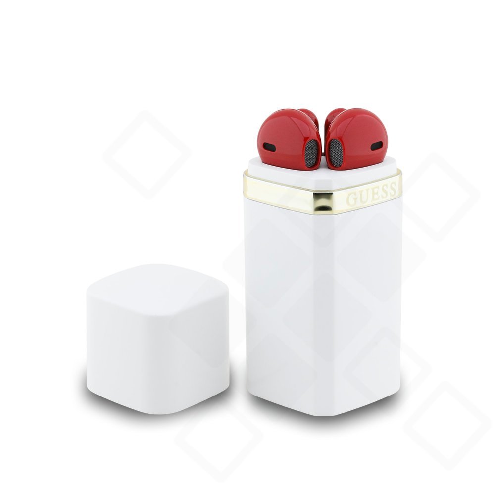 Guess Lipstick Shape TWS Wireless Earphones Weiß – Kabellose Bluetooth In-Ear Kopfhörer mit Ladecase