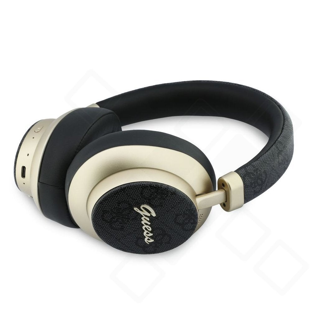 Guess PU 4G Gold Script Metal Logo ENC Wireless Earphones – Bluetooth Kopfhörer mit ENC und 30 Std. Akkulaufzeit