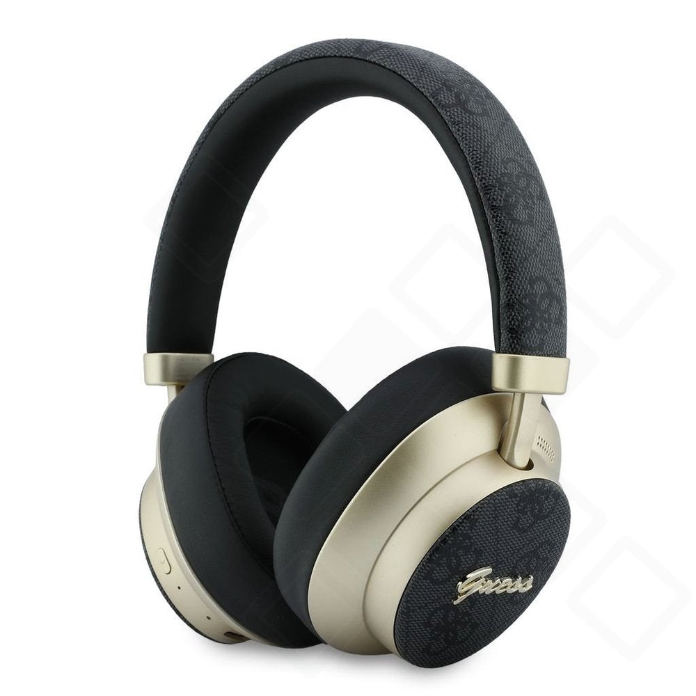 Guess PU 4G Gold Script Metal Logo ENC Wireless Earphones – Bluetooth Kopfhörer mit ENC und 30 Std. Akkulaufzeit