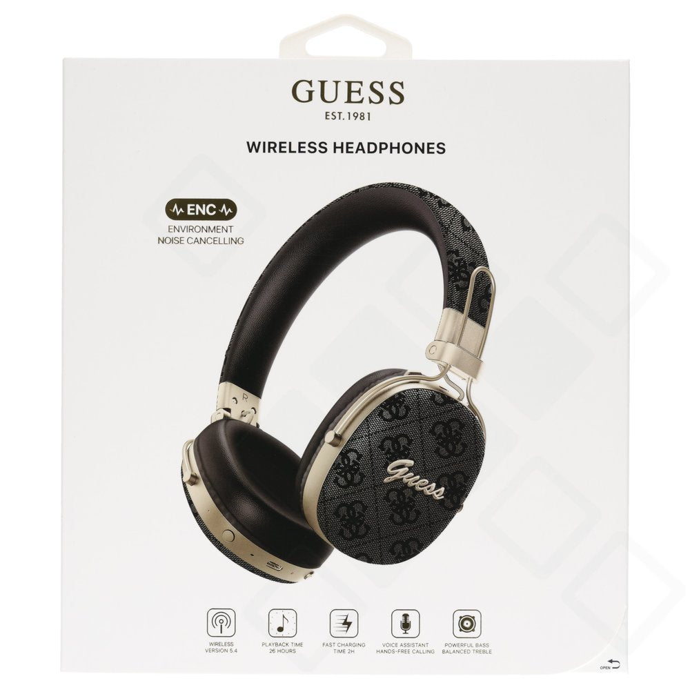 Guess 4G Metal Script Logo ENC Wireless Kopfhörer – Bluetooth Over-Ear Headphones mit ENC & bis zu 26 Stunden Akkulaufzeit
