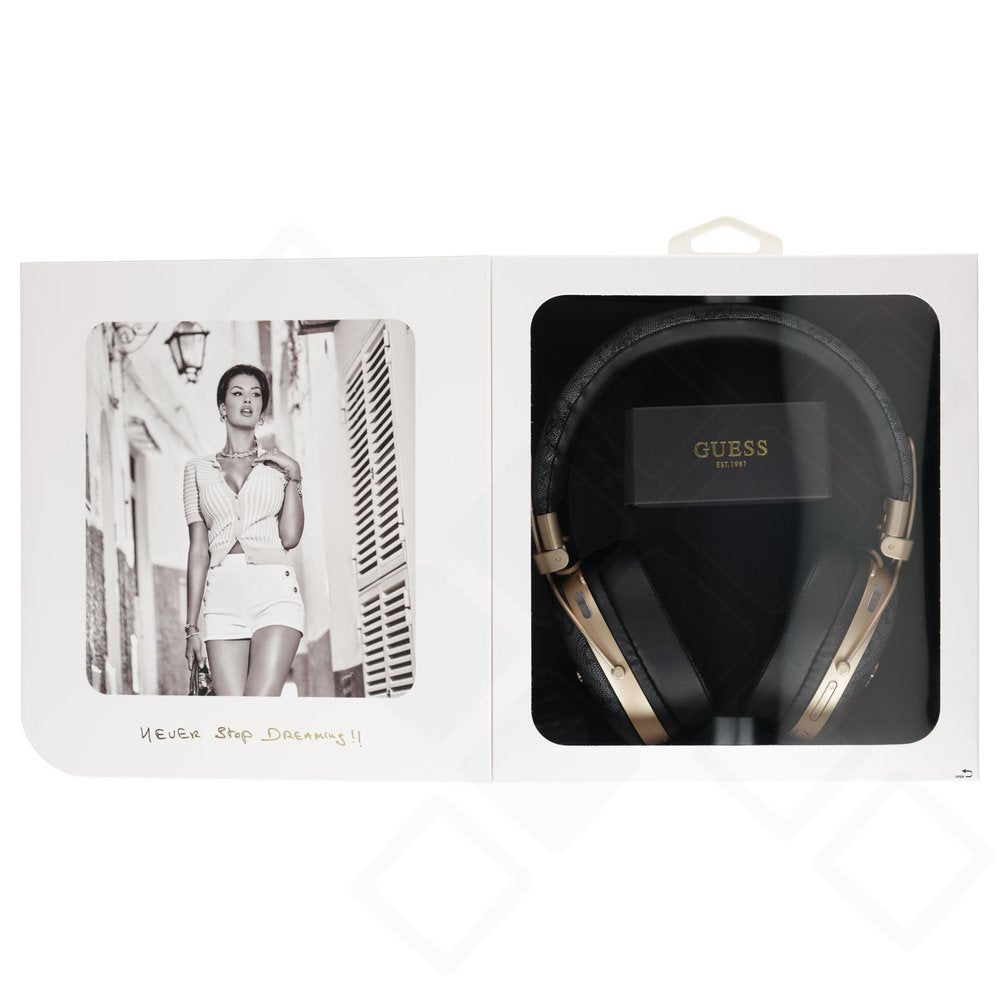 Guess 4G Metal Script Logo ENC Wireless Kopfhörer – Bluetooth Over-Ear Headphones mit ENC & bis zu 26 Stunden Akkulaufzeit
