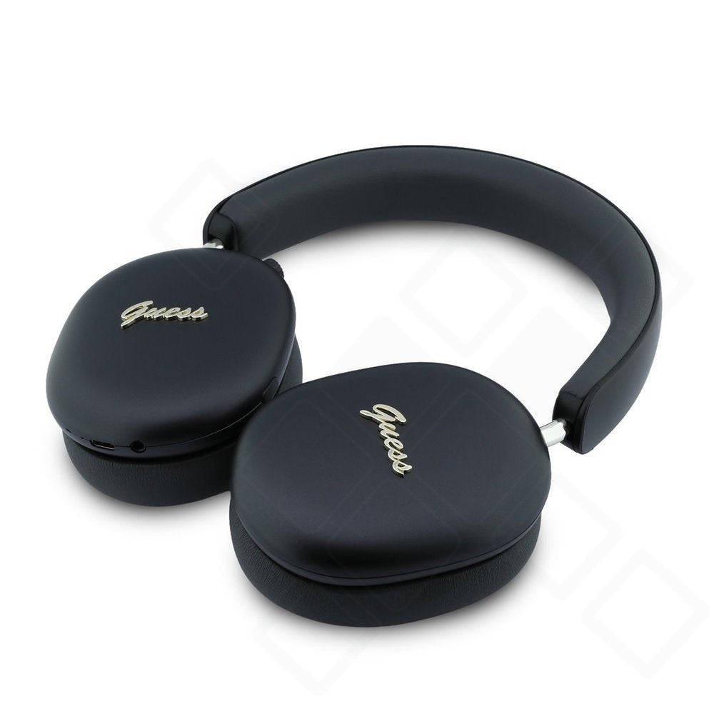 Guess Metallic Finish Gold Script Logo ENC Wireless Kopfhörer – Bluetooth Over-Ear Headphones mit ENC und bis zu 26 Stunden Akkulaufzeit