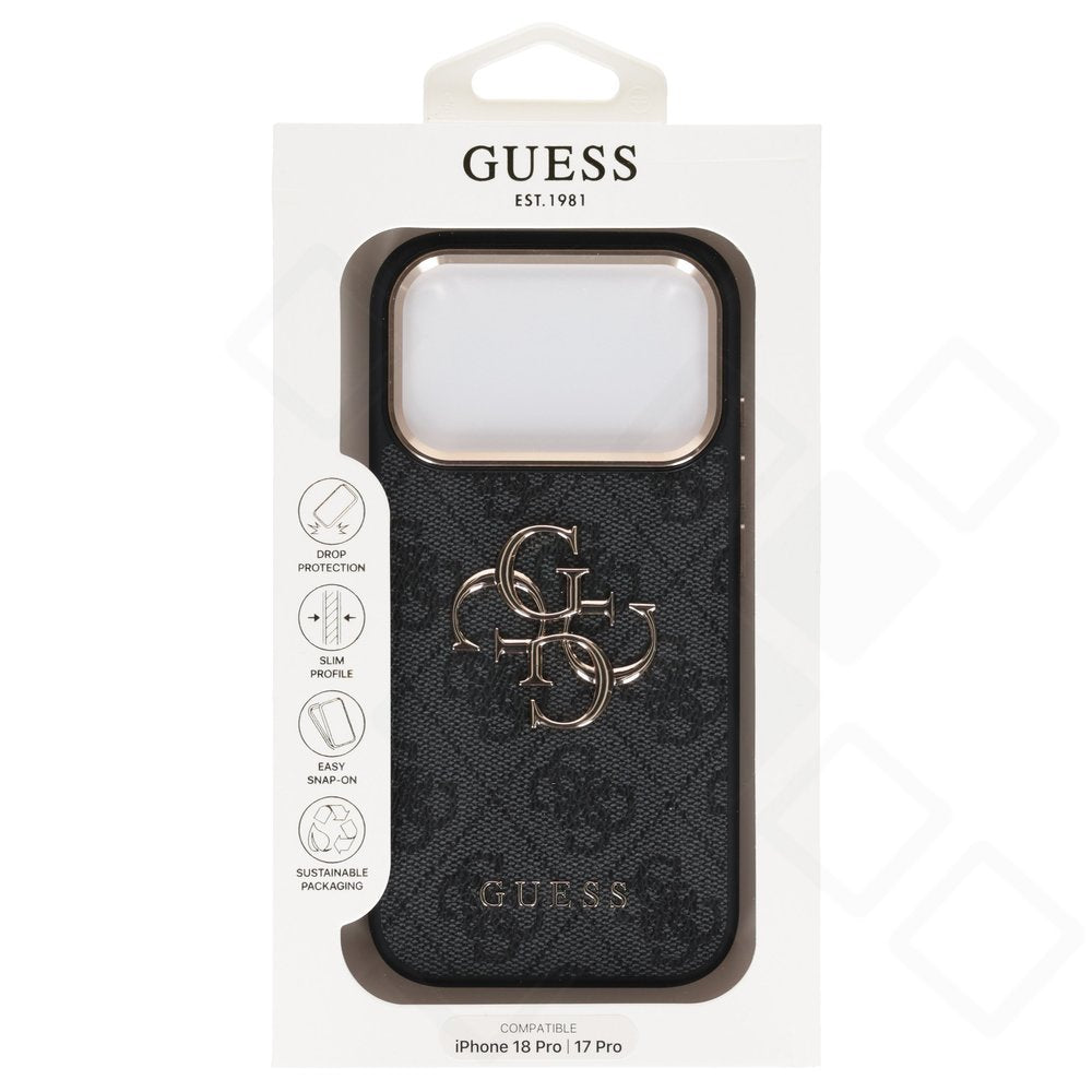 Guess PU 4G Gold Frame Case – Premium-Handyhülle für iPhone 17 & 18 Pro Max