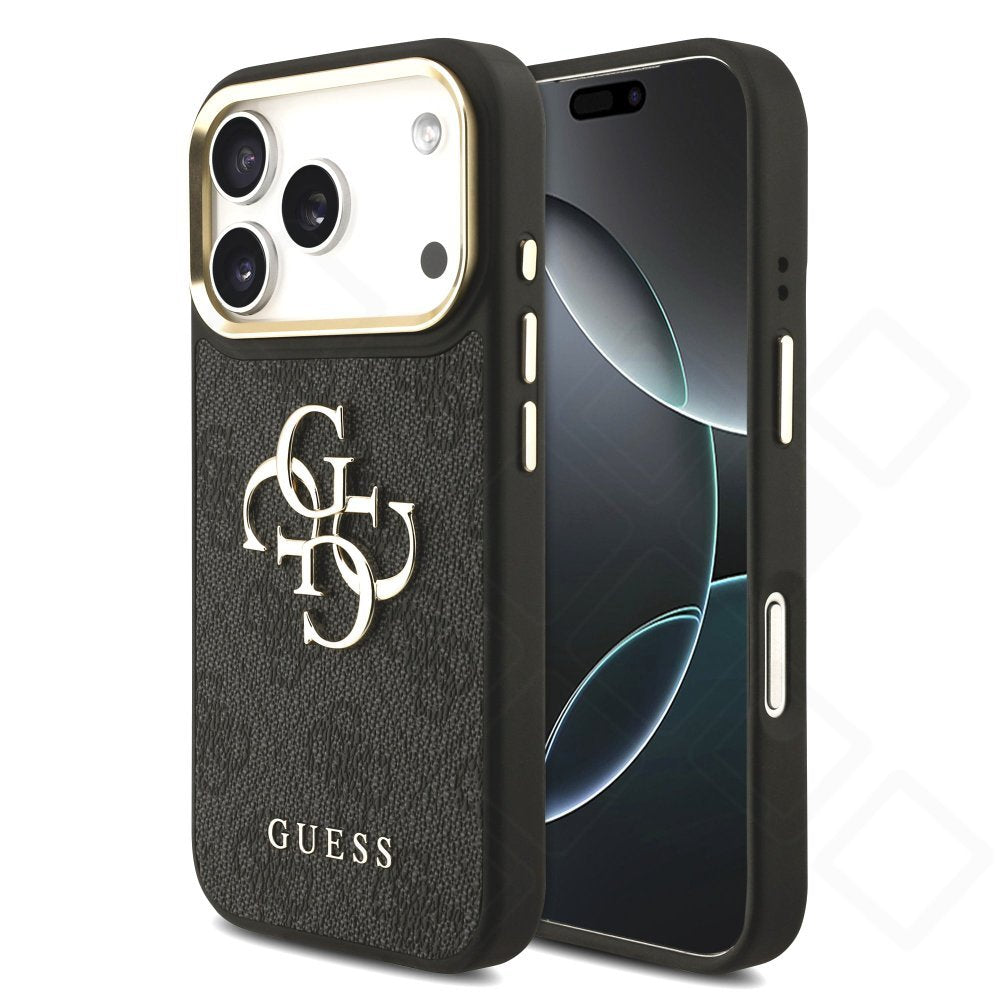 Guess PU 4G Gold Frame Case – Premium-Handyhülle für iPhone 17 & 18 Pro Max