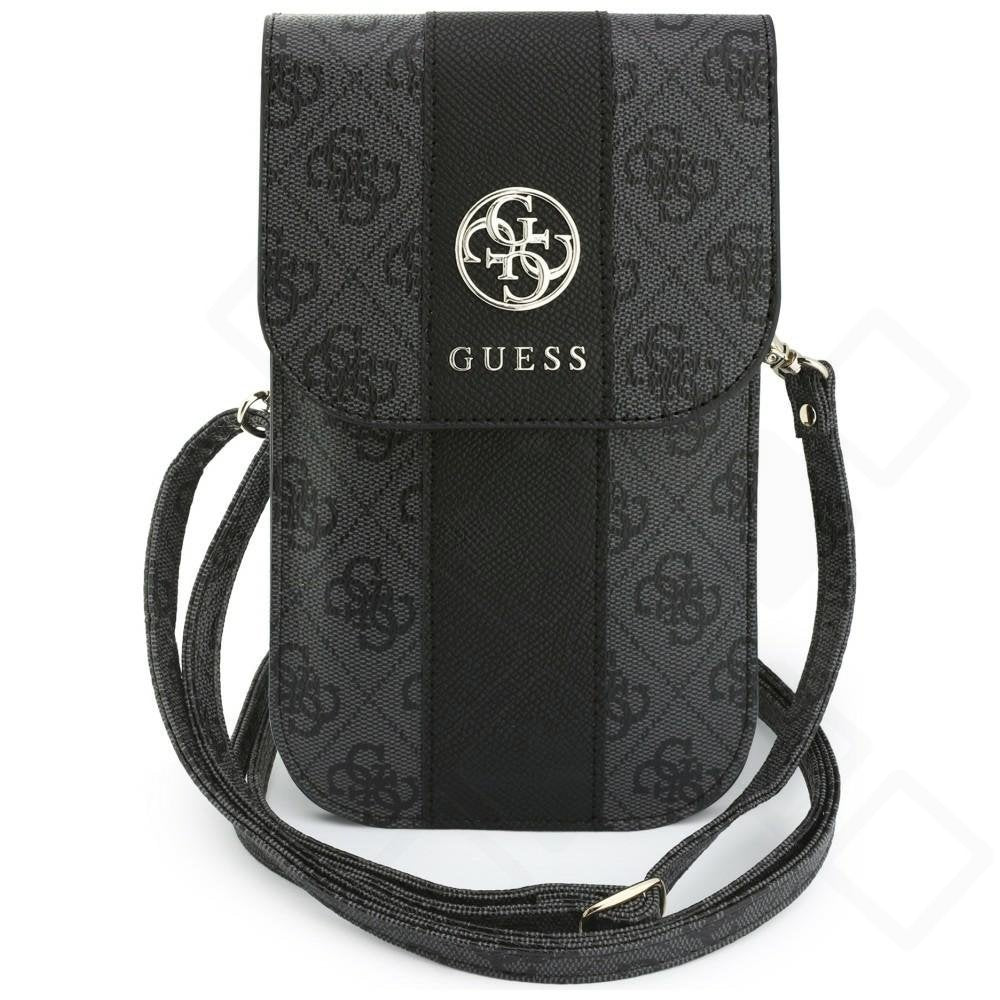 Guess 4G & Classic Logo Stripe Strap Wallet – Handytasche mit goldfarbenem Emblem
