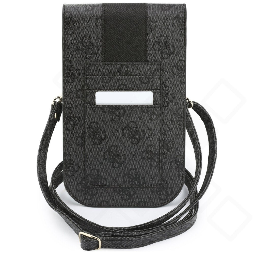 Guess 4G & Classic Logo Stripe Strap Wallet – Handytasche mit goldfarbenem Emblem