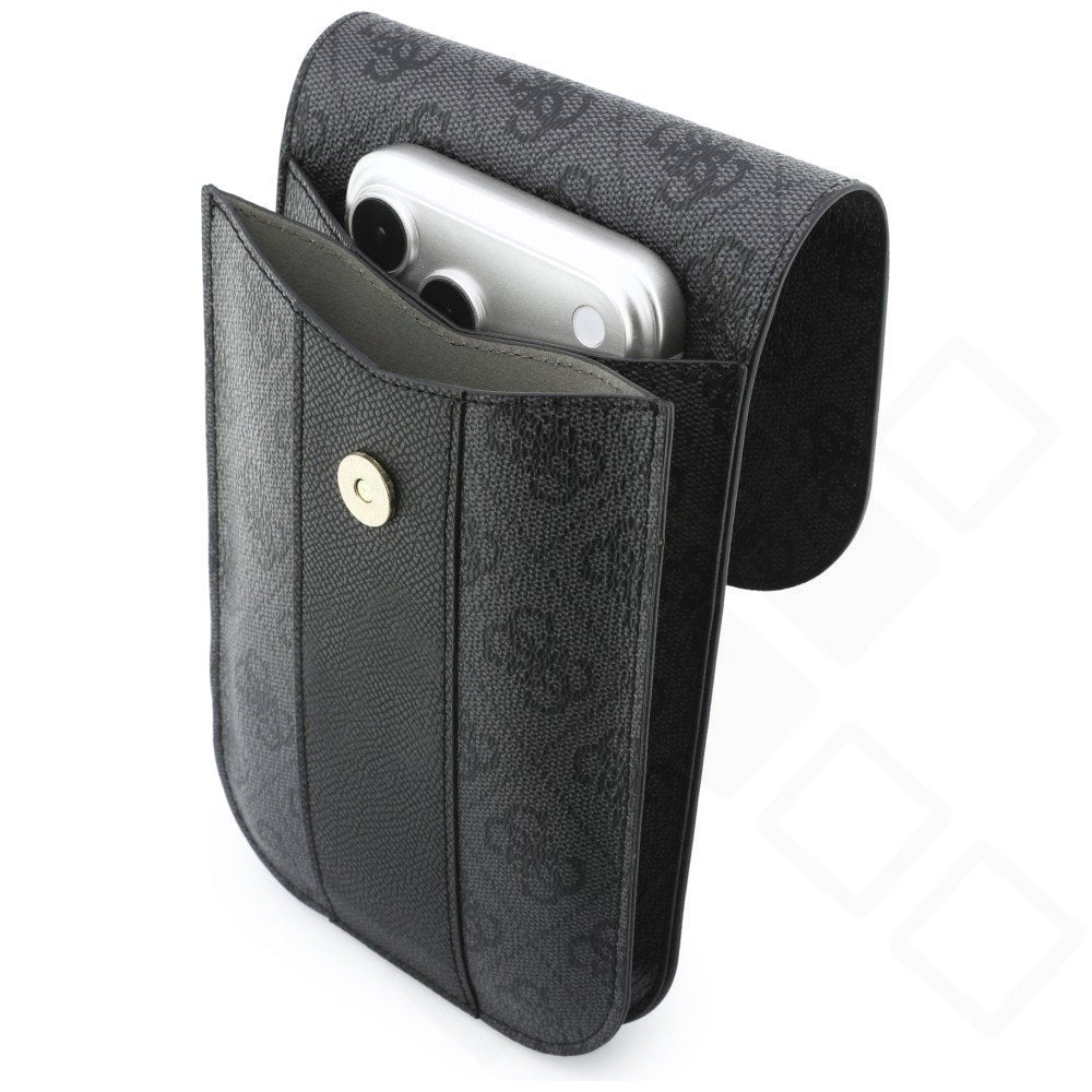 Guess 4G & Classic Logo Stripe Strap Wallet – Handytasche mit goldfarbenem Emblem