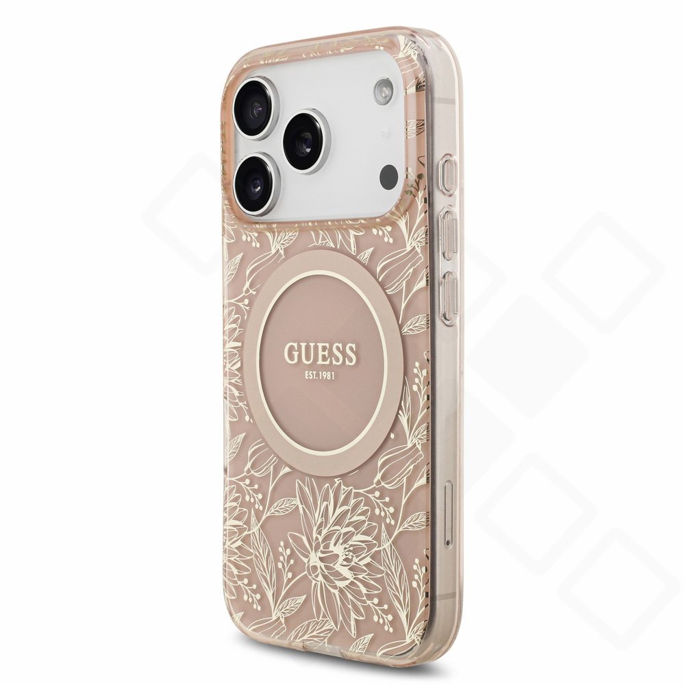 Guess IML Flowers Strap MagSafe Case für iPhone 17 Pro / 18 Pro