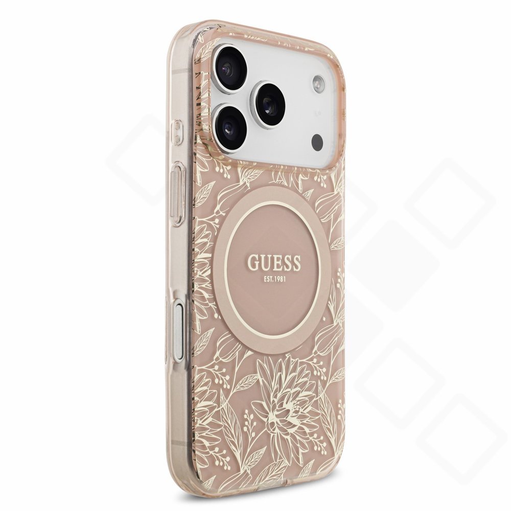 Guess IML Flowers Strap MagSafe Case für iPhone 17 Pro / 18 Pro